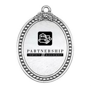 PEWTER FINISH OVAL ORNAMENTS