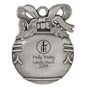 PEWTER FINISH CAST BALL ORNAMENT
